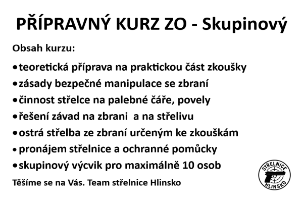 Přípravný kurz na získání zbrojního oprávnění skupinový